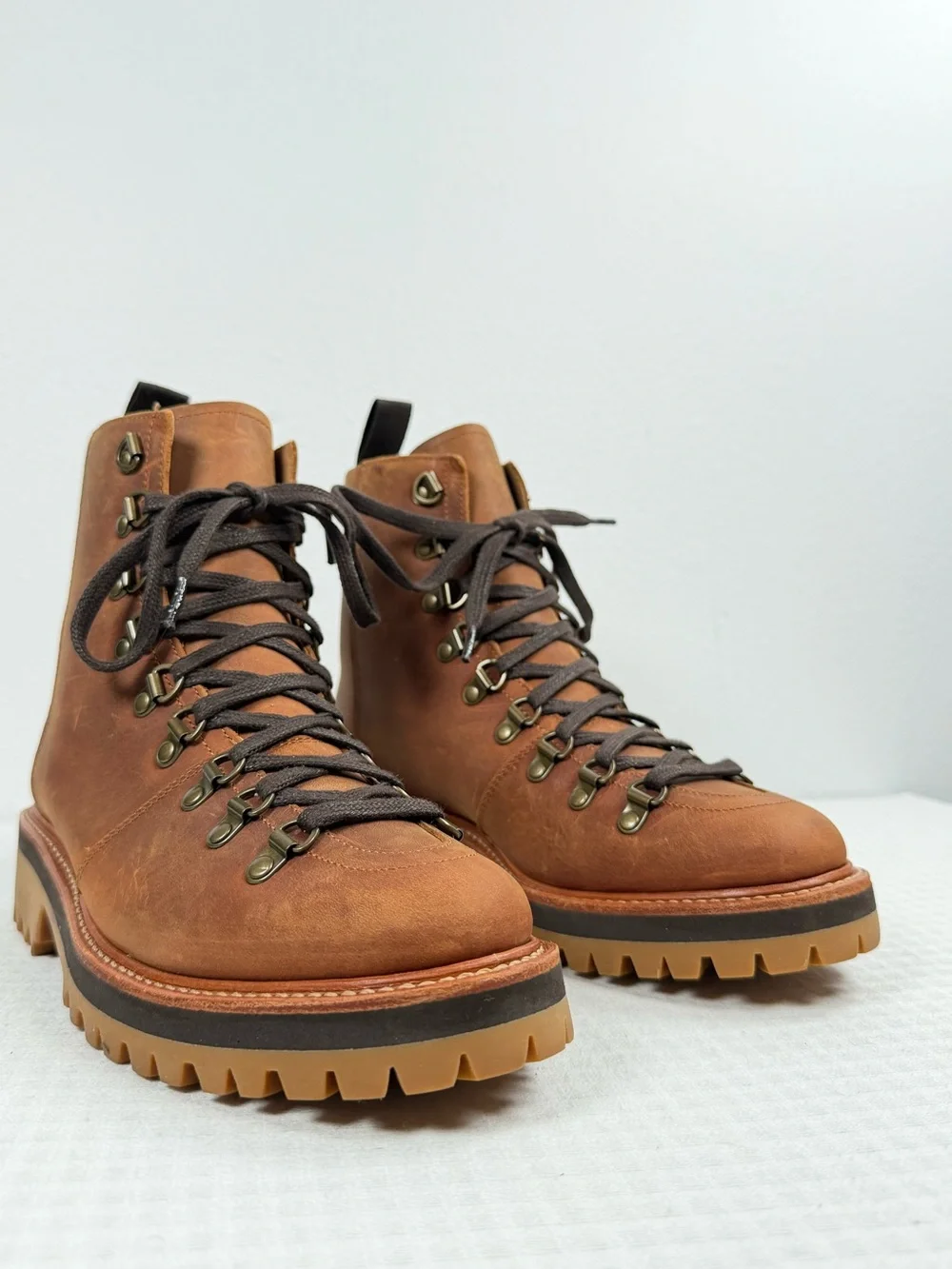 Grenson Brady Men’s Hiker Boots Size 7 US (6 UK) Brown Leather Commando Soles